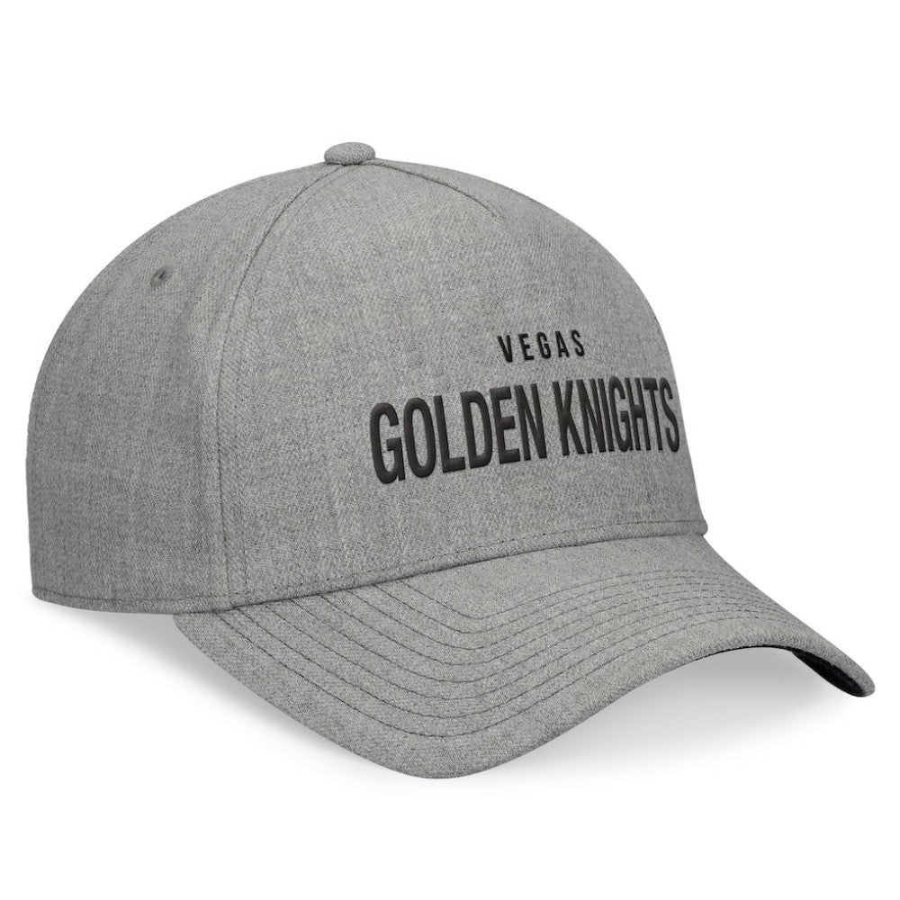 NHL Vegas Golden Knights Fanatics Elements A-Frame Leather Strapback Hat - Heather Gray