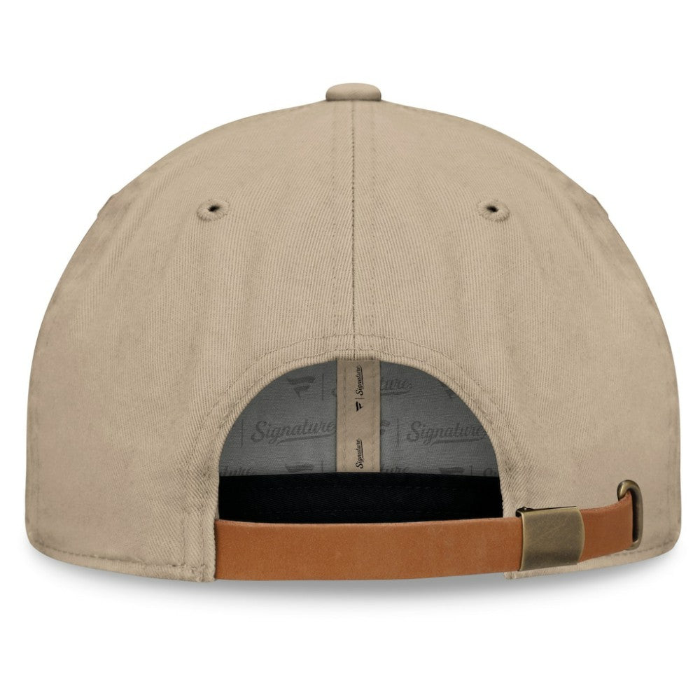 NHL Seattle Kraken Fanatics Elements Unstructured Patch Leather Strapback Hat - Khaki