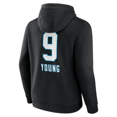 Bryce Young Carolina Panthers Team Wordmark Name & Number Pullover Hoodie Black