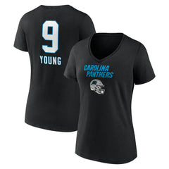 Bryce Young Carolina Panthers Women's Team Wordmark Name & Number V-Neck T-Shirt Black