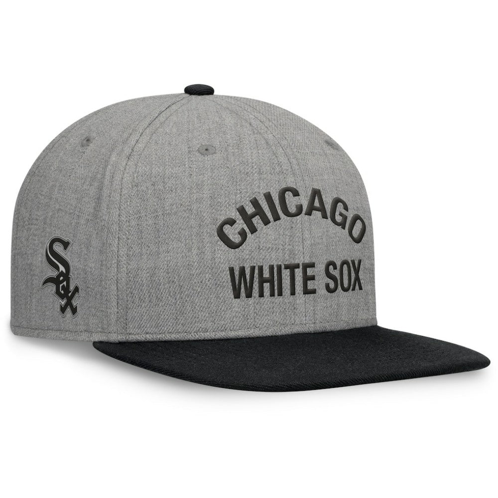 Chicago White Sox Fanatics Elements Flat Brim Snapbuckle Hat - Heather Gray/Black Hats