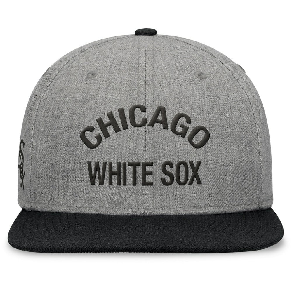 Chicago White Sox Fanatics Elements Flat Brim Snapbuckle Hat - Heather Gray/Black Hats