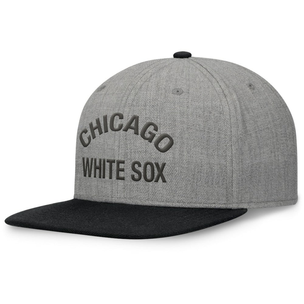 Chicago White Sox Fanatics Elements Flat Brim Snapbuckle Hat - Heather Gray/Black Hats