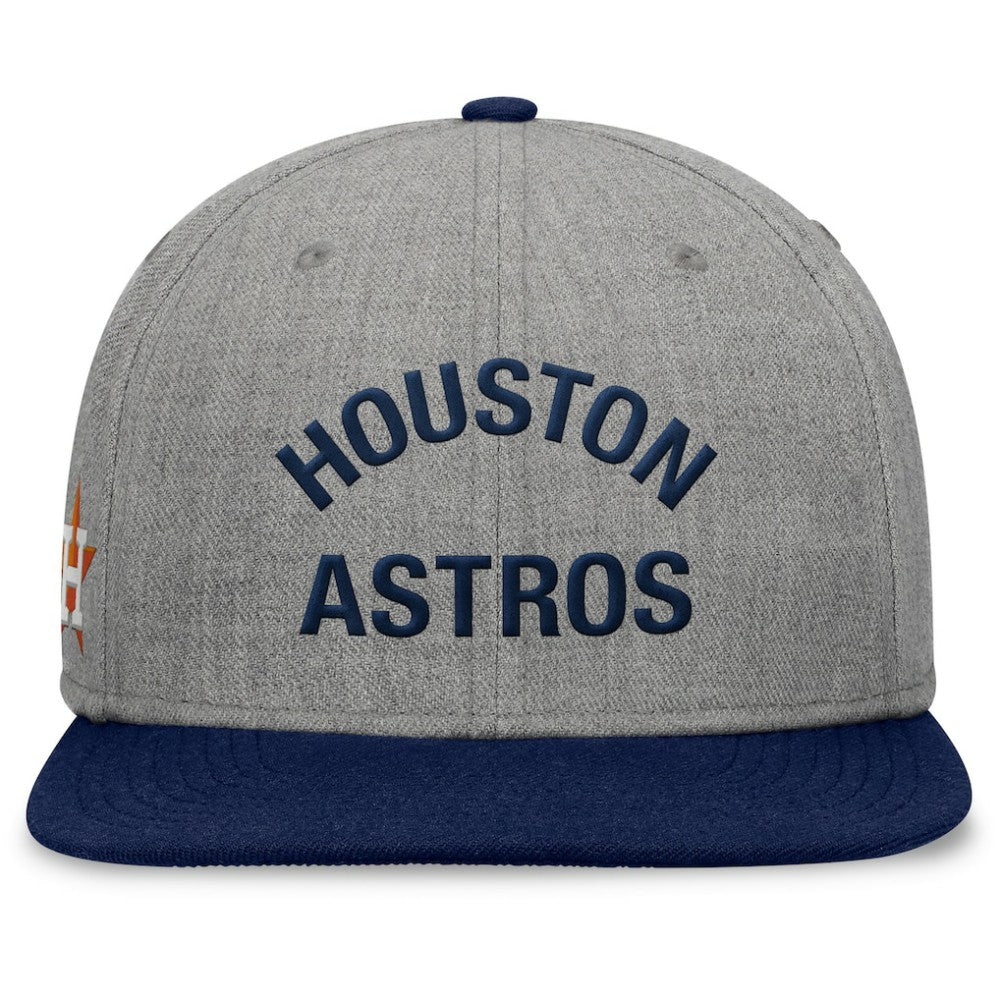 Houston Astros Fanatics Elements Flat Brim Snapbuckle Hat - Heather Gray/Navy Hats
