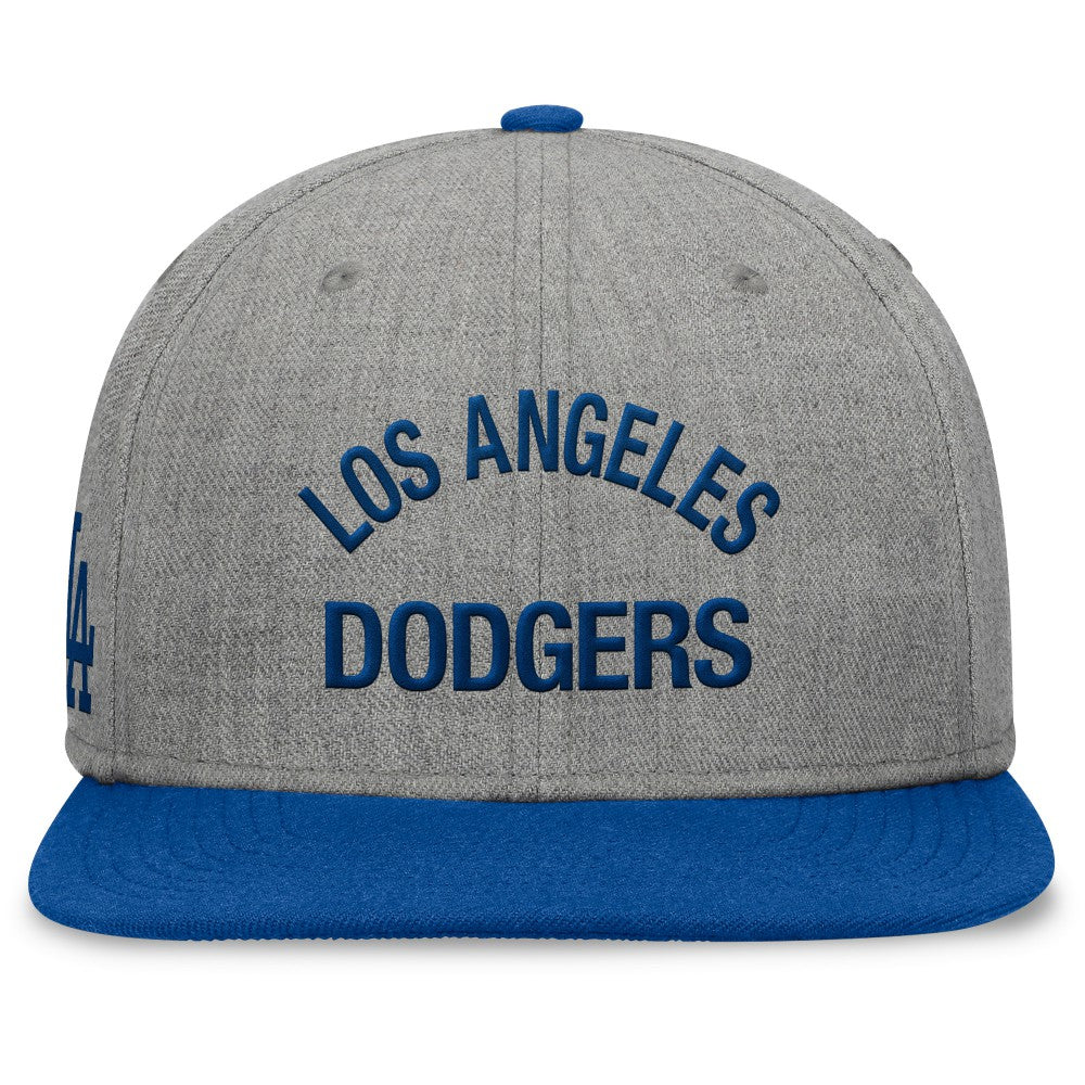 Los Angeles Dodgers Fanatics Elements Flat Brim Snapbuckle Hat - Heather Gray/Royal Hats
