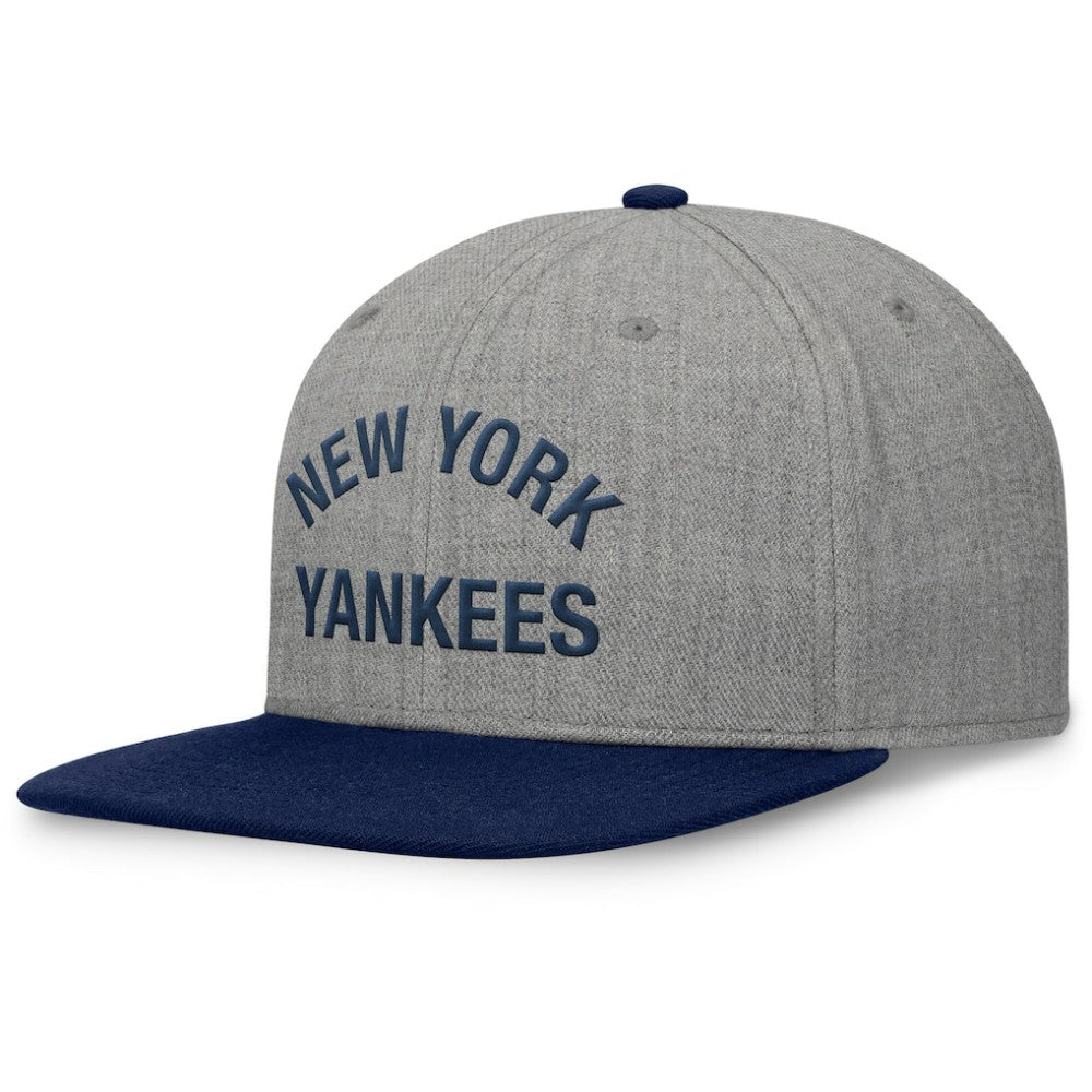New York Yankees Fanatics Elements Flat Brim Snapbuckle Hat - Heather Gray/Navy Hats