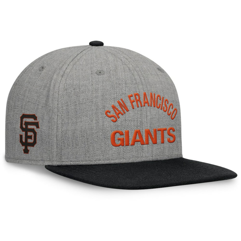 San Francisco Giants Fanatics Elements Flat Brim Snapbuckle Hat - Heather Gray/Black Hats