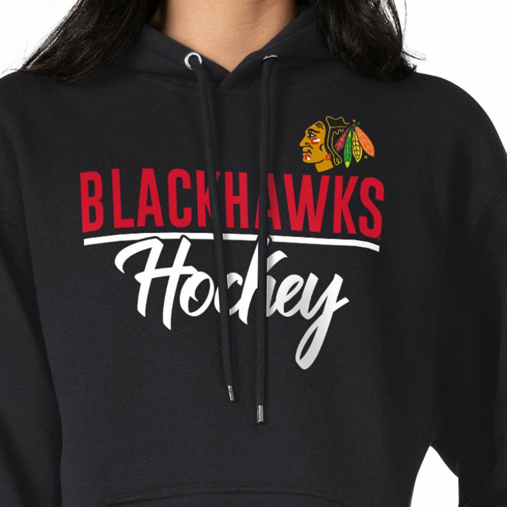 NHL Chicago Blackhawks G-III 4Her by Carl Banks Women's Team Sport Tri-Blend Fleece Hoodie - Black