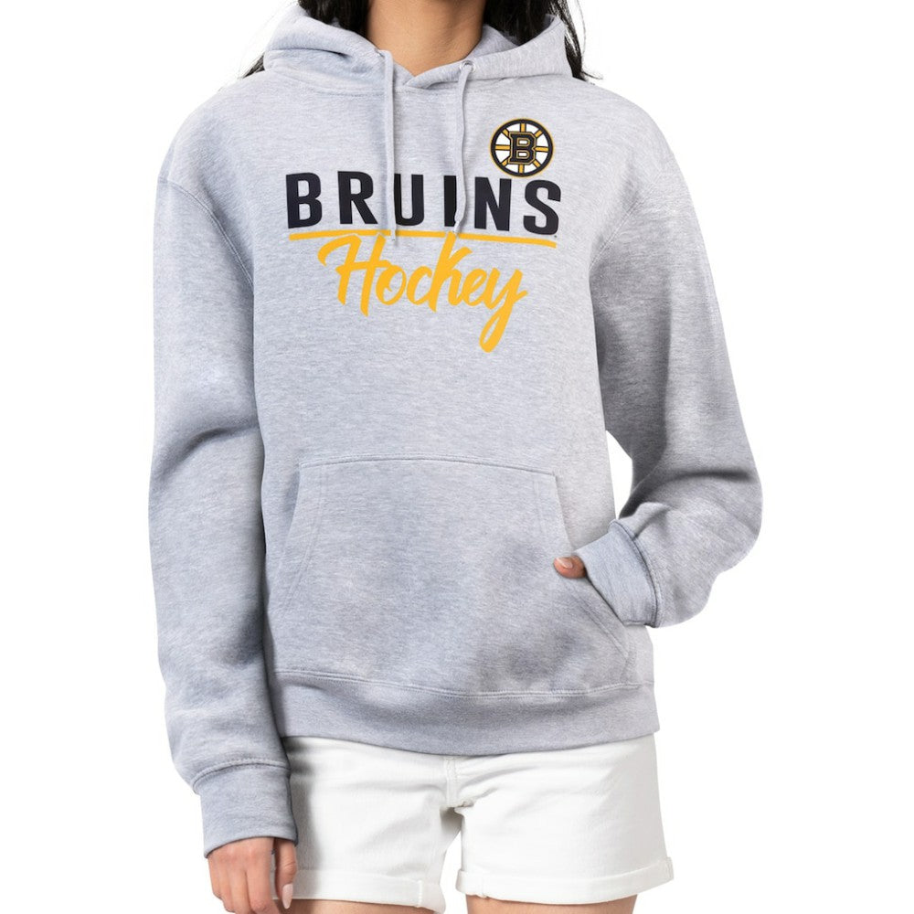 NHL Boston Bruins G-III 4Her by Carl Banks Women's Team Sport Tri-Blend Fleece Hoodie - Heather Gray