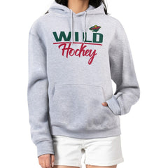 NHL Minnesota Wild G-III 4Her by Carl Banks Women's Team Sport Tri-Blend Fleece Hoodie - Heather Gray