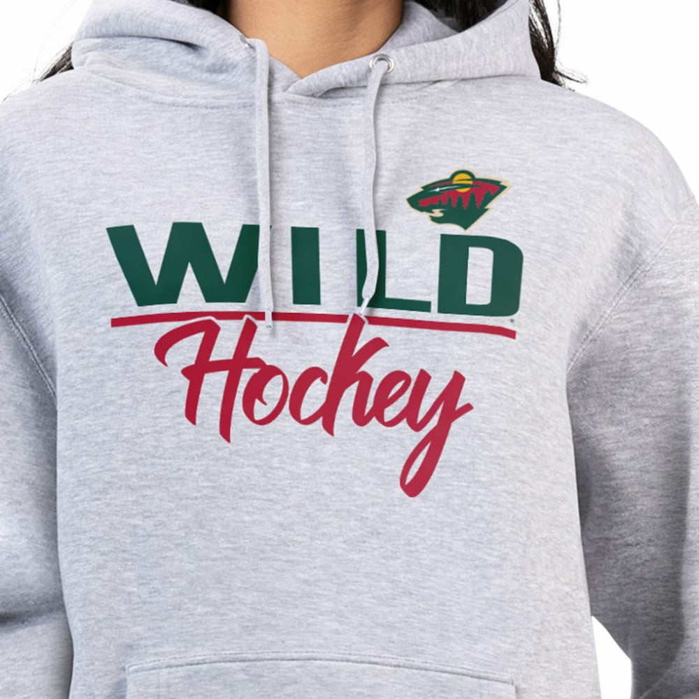 NHL Minnesota Wild G-III 4Her by Carl Banks Women's Team Sport Tri-Blend Fleece Hoodie - Heather Gray