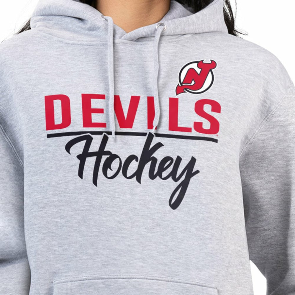 NHL New Jersey Devils G-III 4Her by Carl Banks Women's Team Sport Tri-Blend Fleece Hoodie - Heather Gray
