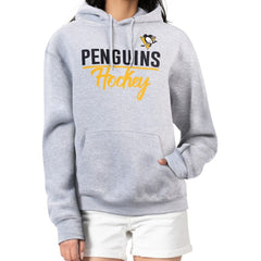 NHL Pittsburgh Penguins G-III 4Her by Carl Banks Women's Team Sport Tri-Blend Fleece Hoodie - Heather Gray