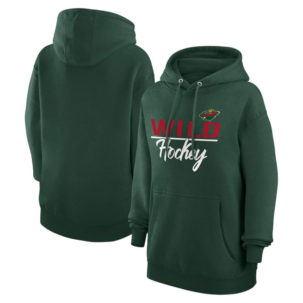 NHL Minnesota Wild G-III 4Her by Carl Banks Women's Team Sport Tri-Blend Fleece Hoodie - Green