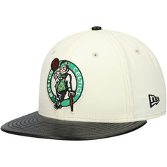 Boston Celtics Faux Leather Visor Two-Tone 59FIFTY Fitted Hat White/Black