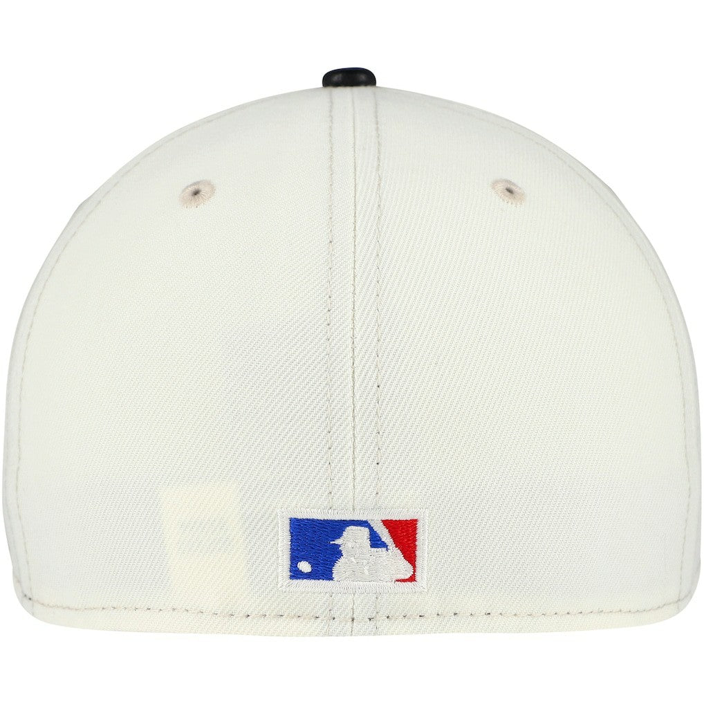 Chicago Bulls Faux Leather Visor Two-Tone 59FIFTY Fitted Hat Cream/Black
