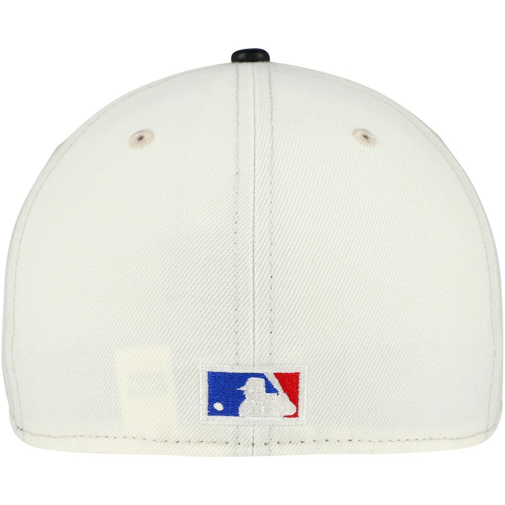 Chicago Bulls Faux Leather Visor Two-Tone 59FIFTY Fitted Hat Cream/Black