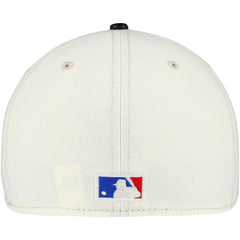 Chicago Bulls Faux Leather Visor Two-Tone 59FIFTY Fitted Hat Cream/Black