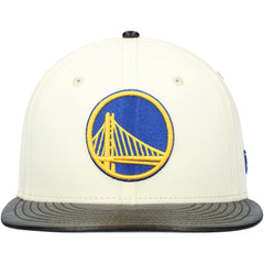 Golden State Warriors Faux Leather Visor Two-Tone 59FIFTY Fitted Hat White/Black