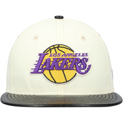Los Angeles Lakers Faux Leather Visor Two-Tone 59FIFTY Fitted Hat White/Black