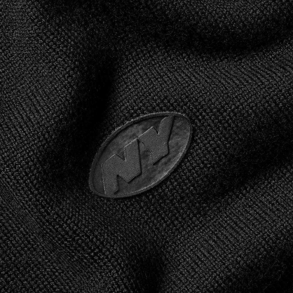 New York Jets Charles Tyrwhitt Merino Full-Zip Sweater Black
