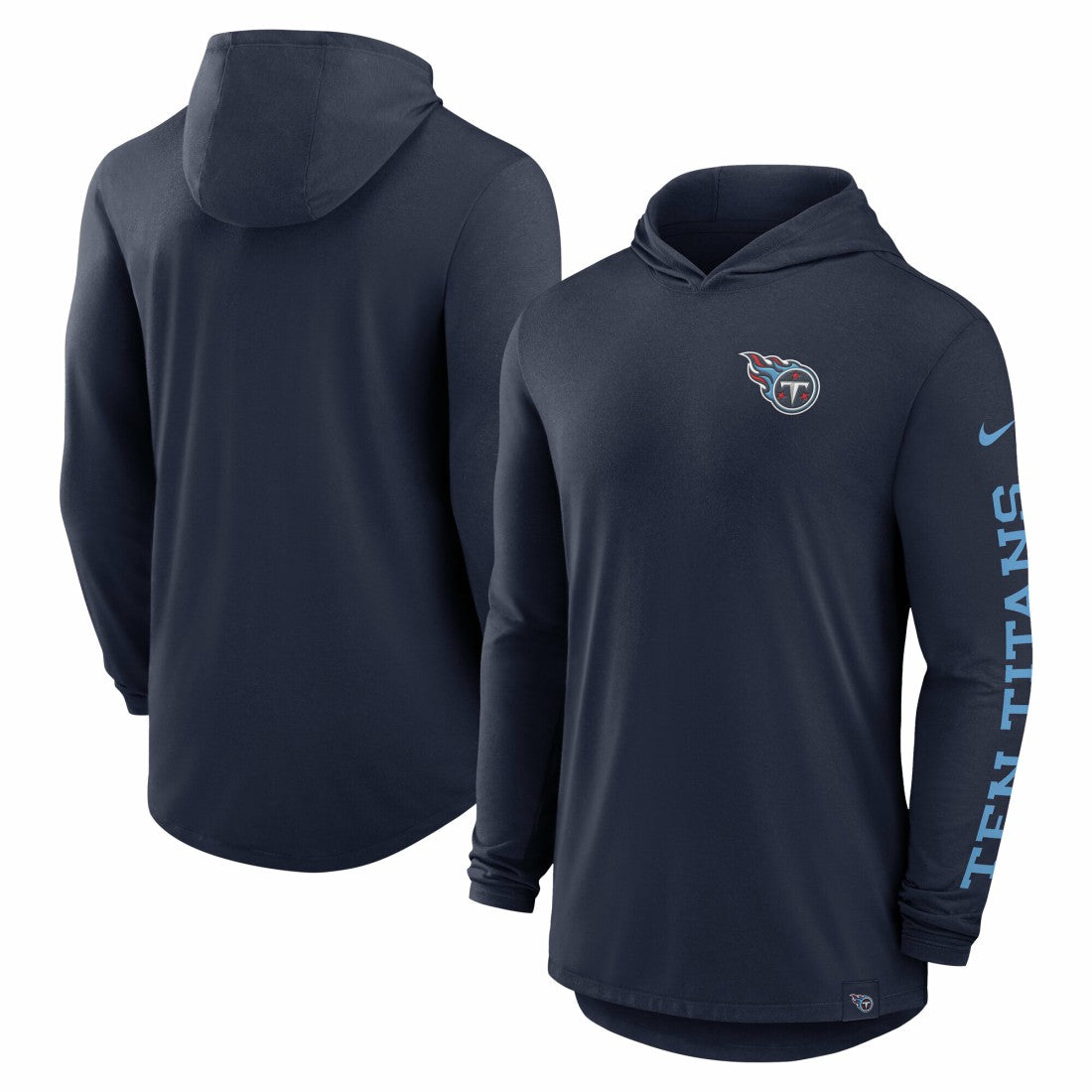 Tennessee Titans Blitz Tri-Blend Dri-FIT Long Sleeve Hoodie T-Shirt Navy