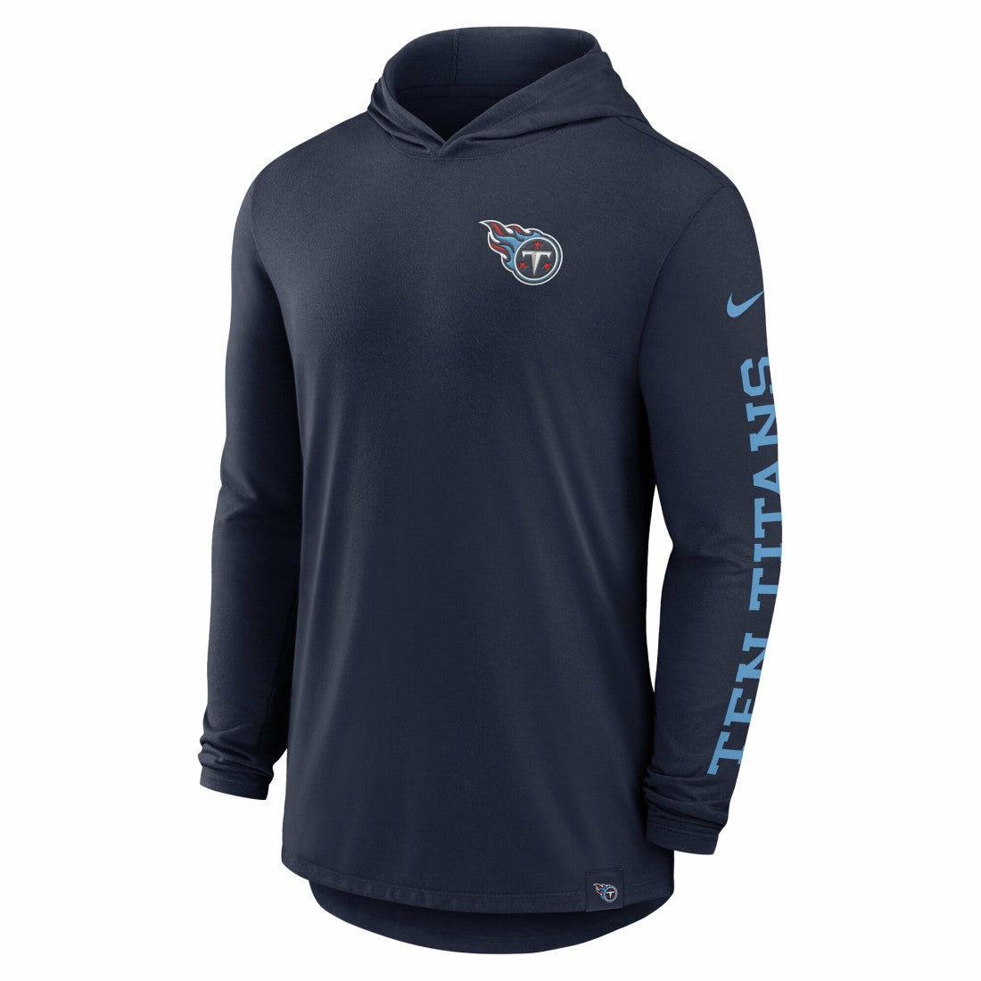 Tennessee Titans Blitz Tri-Blend Dri-FIT Long Sleeve Hoodie T-Shirt Navy