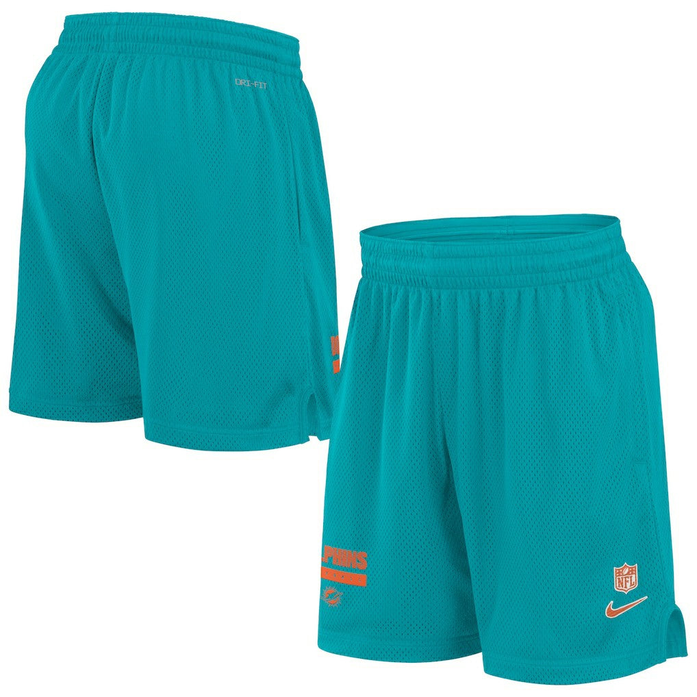 Miami Dolphins 2024 Sideline Performance Mesh Shorts Aqua