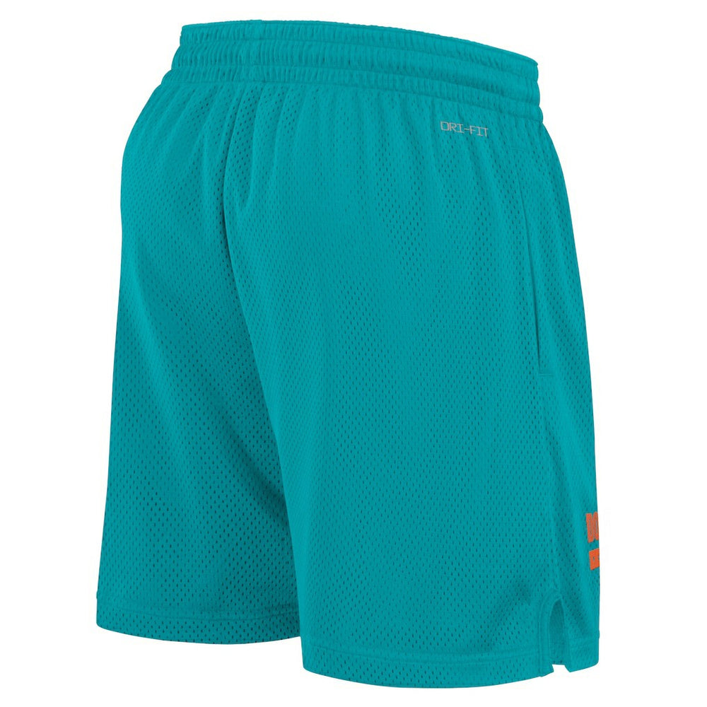 Miami Dolphins 2024 Sideline Performance Mesh Shorts Aqua