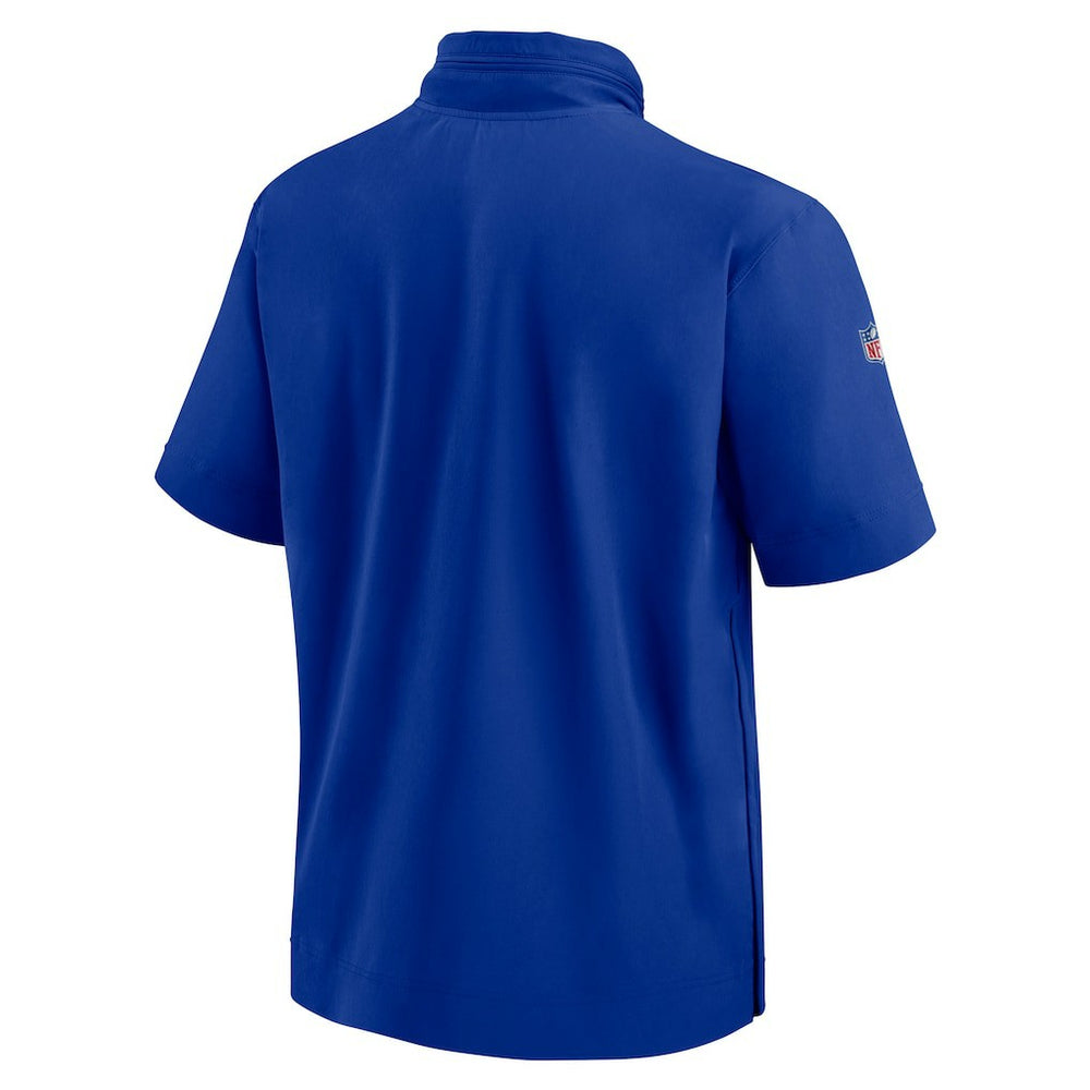 Buffalo Bills 2024 Sideline Coach Short Sleeve Half-Zip Hoodie Jacket Royal