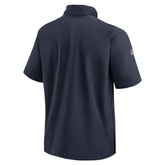Chicago Bears 2024 Sideline Coach Short Sleeve Half-Zip Hoodie Jacket Navy