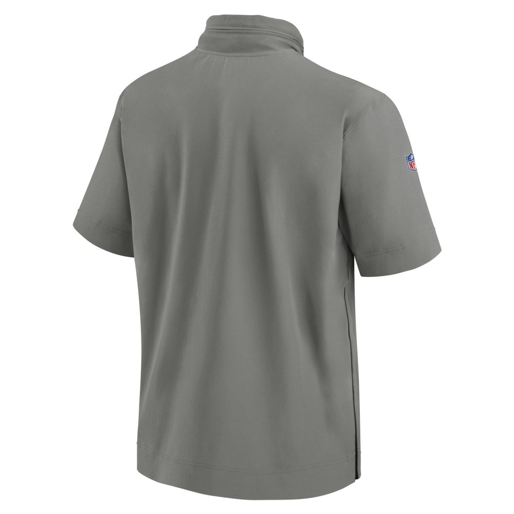Detroit Lions 2024 Sideline Coach Short Sleeve Half-Zip Hoodie Jacket Gray