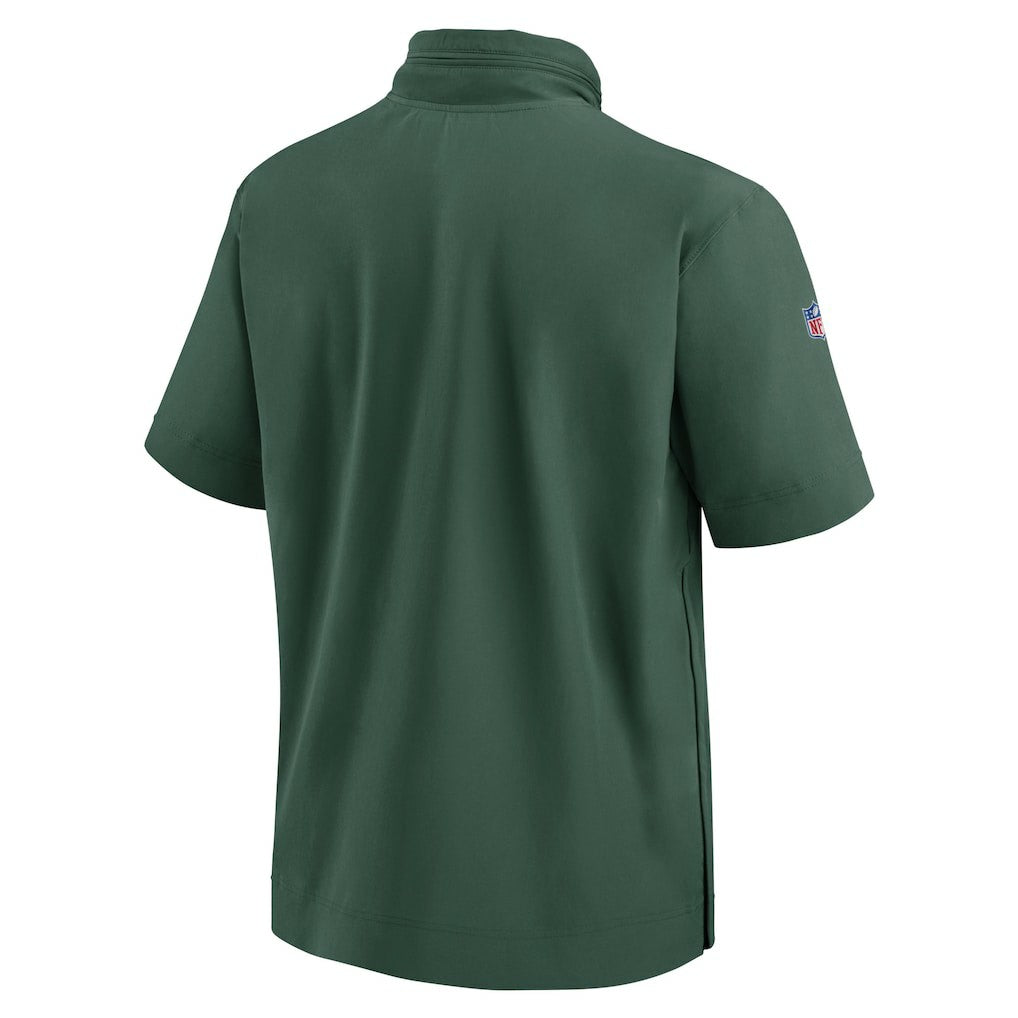 Green Bay Packers 2024 Sideline Coach Short Sleeve Half-Zip Hoodie Jacket Green