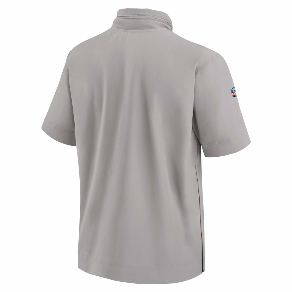 Miami Dolphins 2024 Sideline Coach Short Sleeve Half-Zip Hoodie Jacket Gray