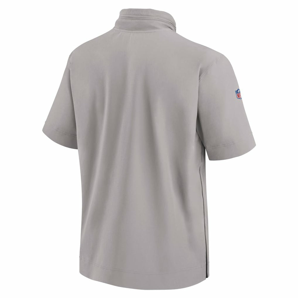Miami Dolphins 2024 Sideline Coach Short Sleeve Half-Zip Hoodie Jacket Gray