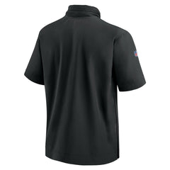 New York Jets 2024 Sideline Coach Short Sleeve Half-Zip Hoodie Jacket Black