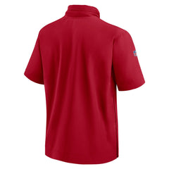 Tampa Bay Buccaneers 2024 Sideline Coach Short Sleeve Half-Zip Hoodie Jacket Red