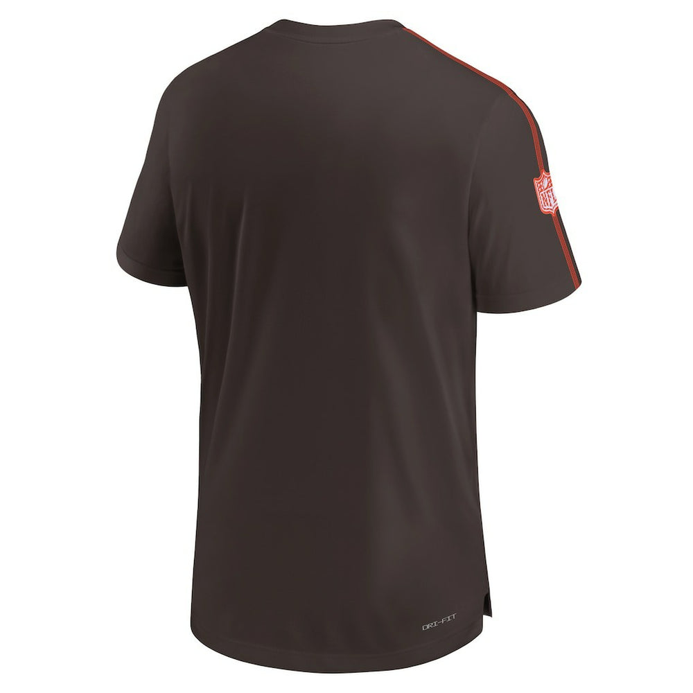 Cleveland Browns 2024 Sideline Coach UV Performance T-Shirt Brown