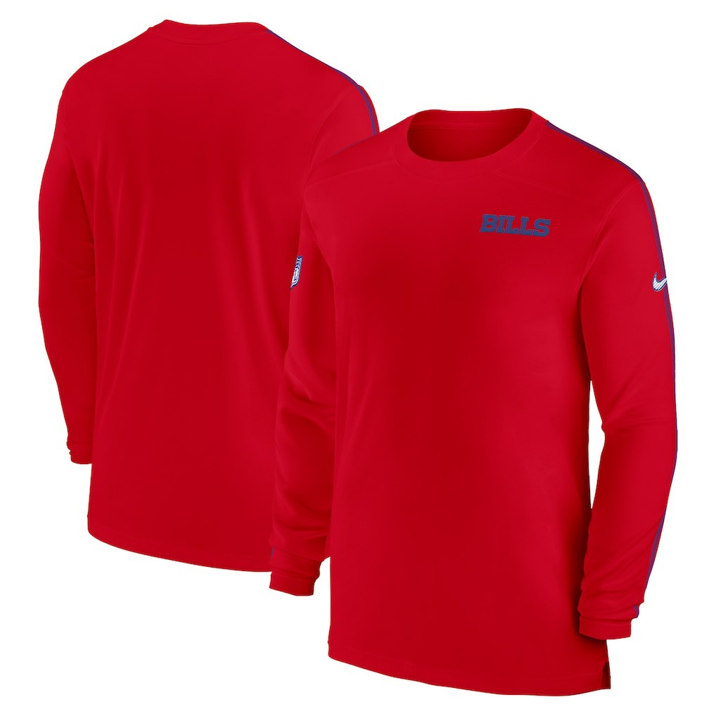 Buffalo Bills Sideline Coach UV Performance Long Sleeve T-Shirt Red