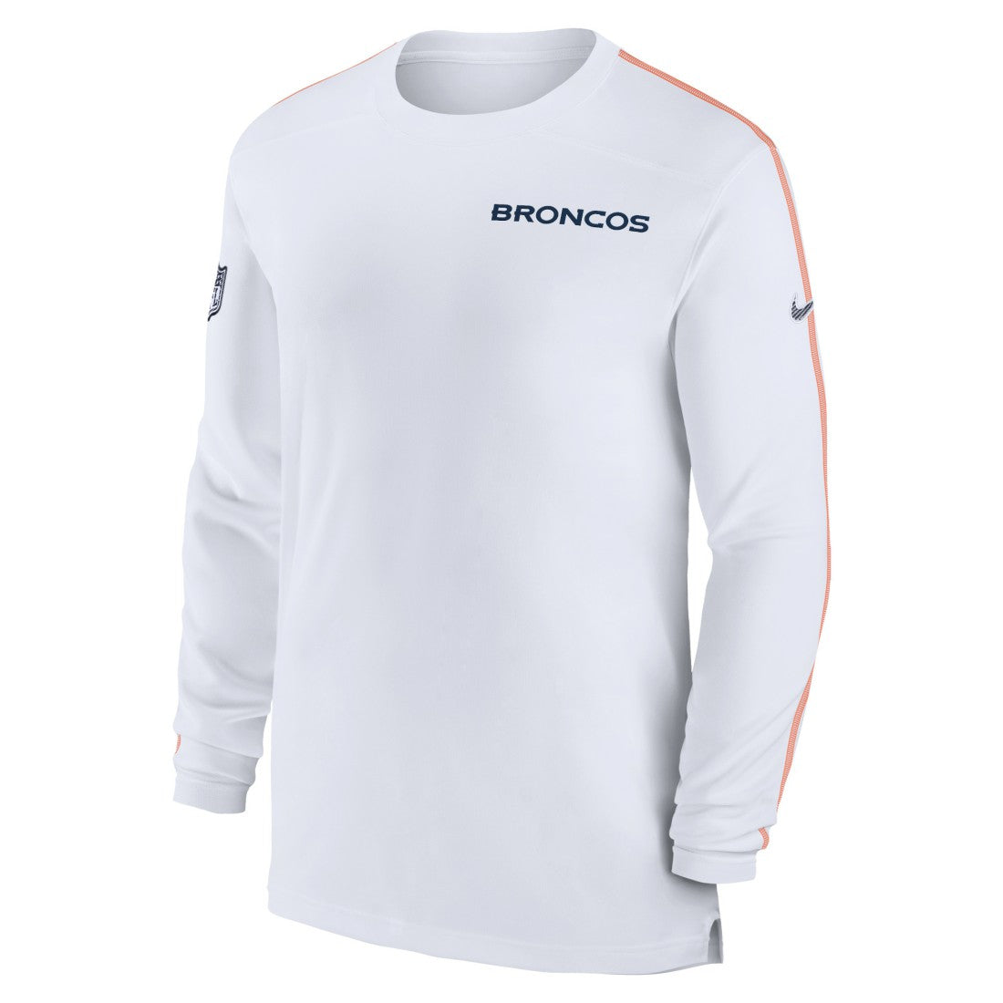 Denver Broncos Sideline Coach UV Performance Long Sleeve T-Shirt White