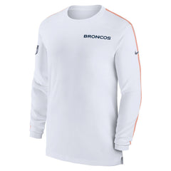 Denver Broncos Sideline Coach UV Performance Long Sleeve T-Shirt White