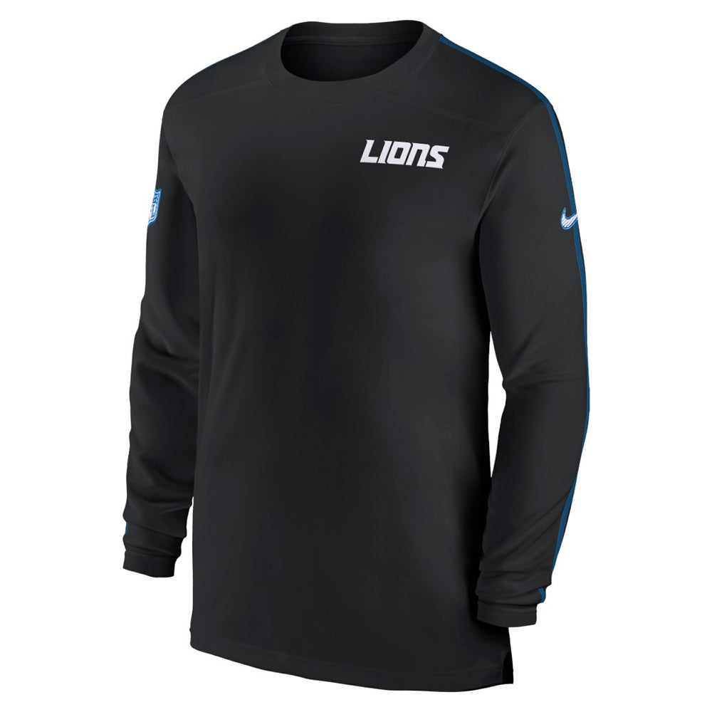 Detroit Lions Sideline Coach UV Performance Long Sleeve T-Shirt Black