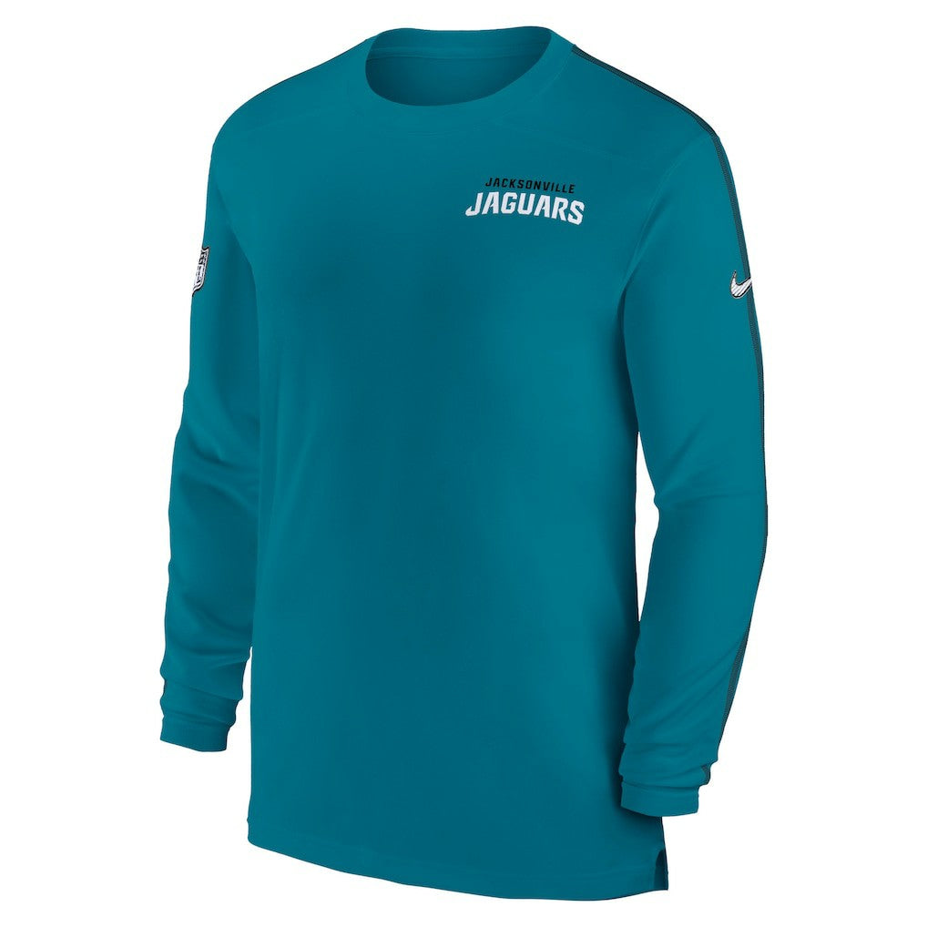 Jacksonville Jaguars Sideline Coach UV Performance Long Sleeve T-Shirt Teal
