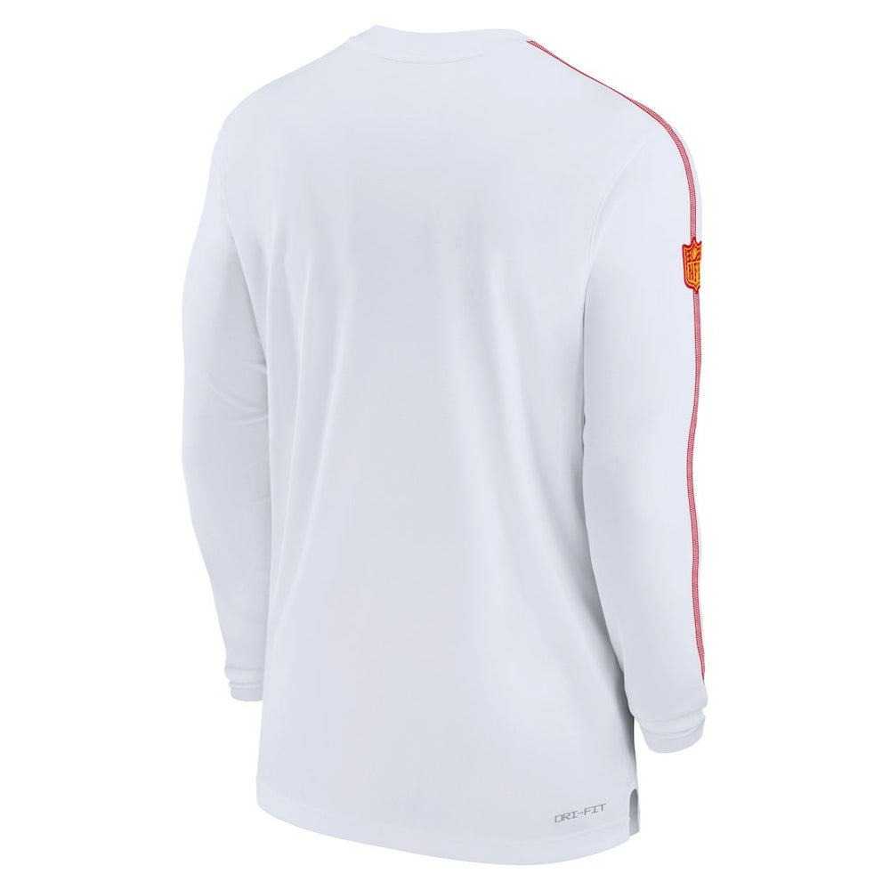 Kansas City Chiefs Sideline Coach UV Performance Long Sleeve T-Shirt White