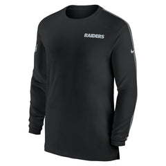 Las Vegas Raiders Sideline Coach UV Performance Long Sleeve T-Shirt Black