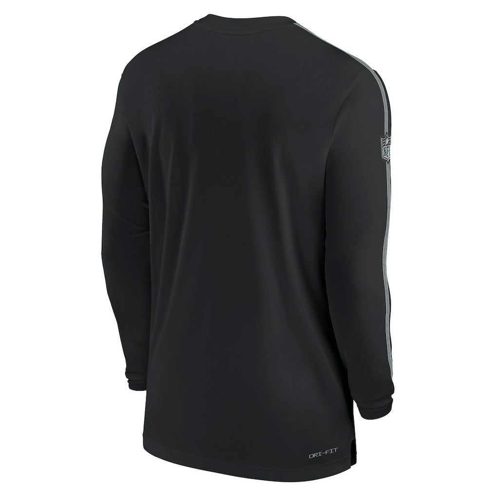 Las Vegas Raiders Sideline Coach UV Performance Long Sleeve T-Shirt Black