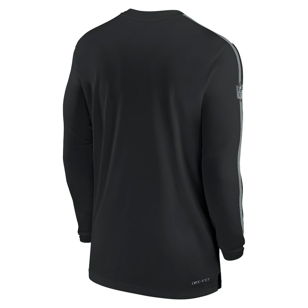Las Vegas Raiders Sideline Coach UV Performance Long Sleeve T-Shirt Black