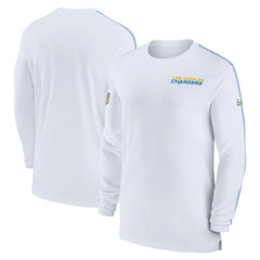 Los Angeles Chargers Sideline Coach UV Performance Long Sleeve T-Shirt White