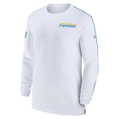 Los Angeles Chargers Sideline Coach UV Performance Long Sleeve T-Shirt White