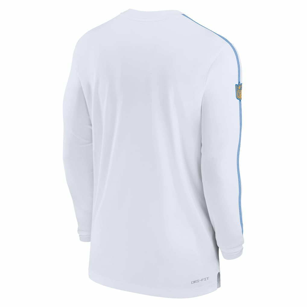 Los Angeles Chargers Sideline Coach UV Performance Long Sleeve T-Shirt White